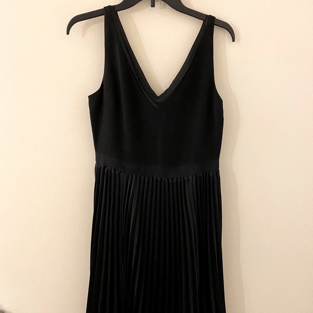 J crew black pleated dress